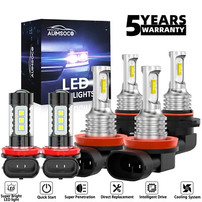 SET For Subaru Outback 2015 2016 2017 2018 LED Headlight + Fog Light Bulbs Combo - Image 1 of 4