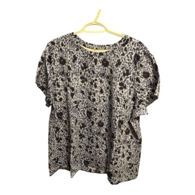 Camisa Manga Corta Estampado Animal Izaac Mizrahi Talla 2X NUEVA Colores Azules Foto 1 de 4