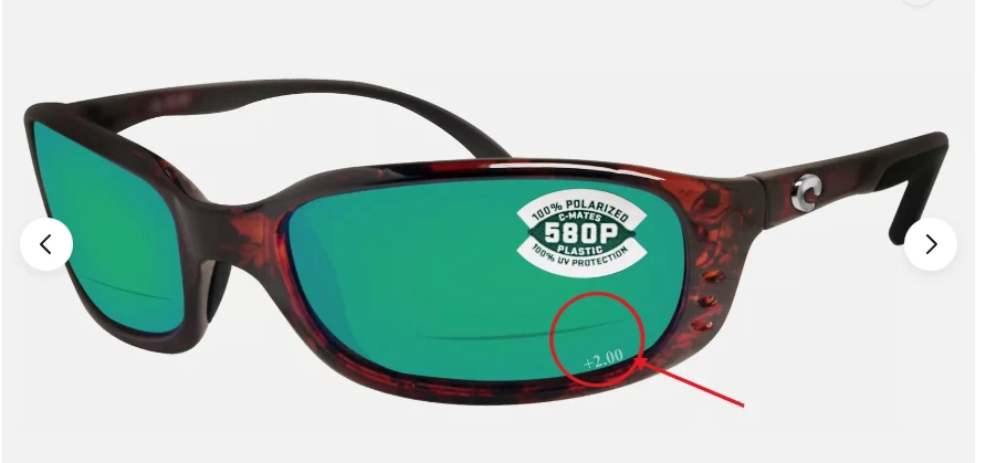Costa Del Mar Brine Readers C-Mate 2.50 Tortoise Green Mirror 580P Plastic Lens - Image 1 of 1