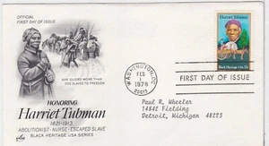 TurtlesTradingPost- Harriet Tubman- 1978 #1744  FDC- Artcraft Cachet - Picture 1 of 1