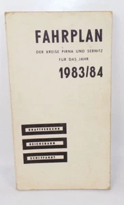 Fahrplan Kreis Pirna und Sebnitz 1983 1984 Kraftverkehr Reichsbahn Schiffahrt - Bild 1 von 2