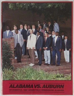 Alabama Crimson Tide College Football 1988 Program Auburn Iron Bowl NCAA MZ6 - Image 1 of 4