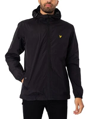 Chaqueta con capucha Lyle & Scott para hombre con cremallera, negra Foto 1 de 4