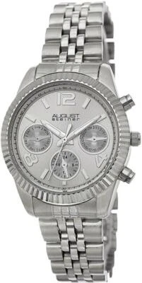 August Steiner AS8103SS Swiss Quartz Day Date GMT Silvertone Womens Watch - Image 1 of 4