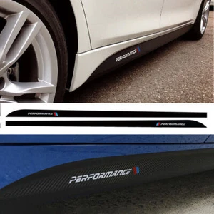 Performance Carbon Fiber Sticker Side Skirt Decal for BMW 1 3 4 5 6 7 M3 M5 M6 - Picture 1 of 7