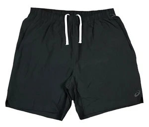 ASICS 2-N-1 Black Boxer Briefs Liner Mens Active Stride Shorts With Phone Pocket - Picture 1 of 6