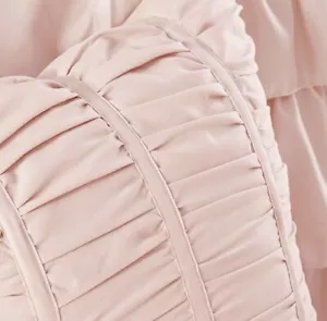 Blush Pink Akzent Kissen - gerafft - Rechteck - Quasten 12" x 16" - Bild 1 von 5