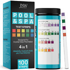 JNW Pool Test Strips, 4In1 Quick & Accurate 100 Pool and Spa Test Strips, Pool W