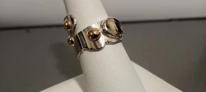 Sterling Silber 925 & 14 Kt Gold Sigua Muschel Ring - Bild 1 von 6