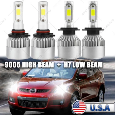 Kit combo 9005 H7 farol de LED feixe alto baixo para Mazda CX-7 2007-10 2011-2012 - Imagem 1 de 4