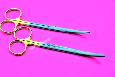 CYNAMED NEW 2 GERMAN T/C METZENBAUM SCISSORS 5.5" CURVED WITH TUNGSTEN CARBIDE INSERTS