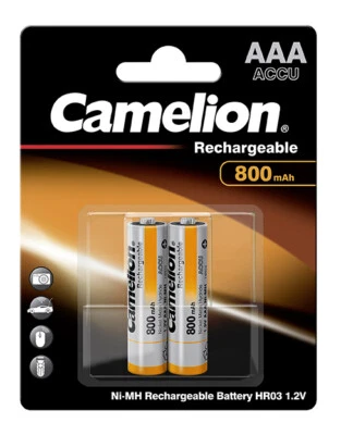 2 -100 x Camelion 800mAh NiMh Akku Accu AAA Micro HR03 1,2V Schnurlos Telefon  - Bild 1 von 2