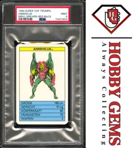 ANNIHILUS PSA 9 1988 Super Top Trumps Marvel Super Heroes Red Back - Picture 1 of 2