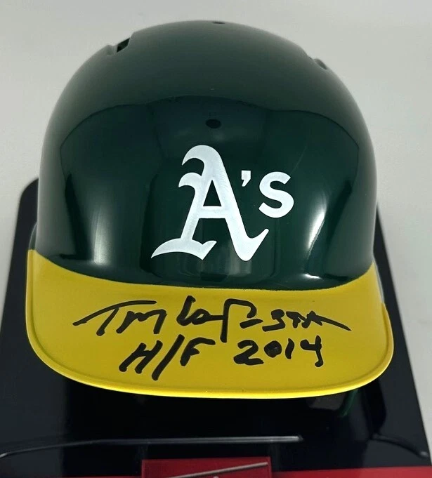 Mini Casco de Béisbol Rawlings Firmado Atletismo TONY LARUSSA AUTOMÁTICO CON PATIO - BAJO Foto 1 de 2