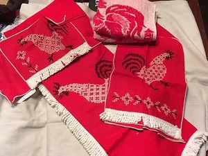 Vintage 5 Pc Kitchen Set Roosters NEW   - Picture 1 of 10