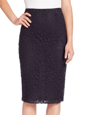$975 Designer Rare RED VALENTINO Women's Macrame Lace Pencil Black Skirt 38 - Image 1 of 4