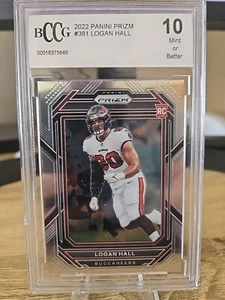 2022 Panini Prizm - Rookies Silver Prizm #381 Logan Hall (RC) BCCG 10 - Bild 1 von 2