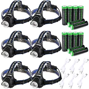 990000LM LED Headlamp Rechargeable Headlight Head Torch Flashlight Lamp Light - Bild 1 von 26