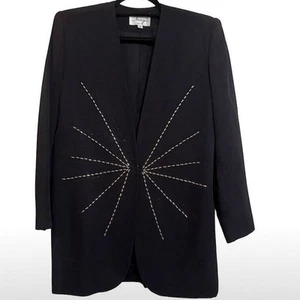 Neicy's Women's Embellished Blazer Jacket Black Size 6 Business Casual - Picture 1 of 6