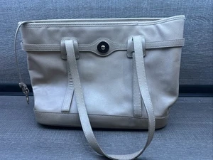 DOONEY & BOURKE WHITE LEATHER LOGO LOCK TOTE BAG - Picture 1 of 6