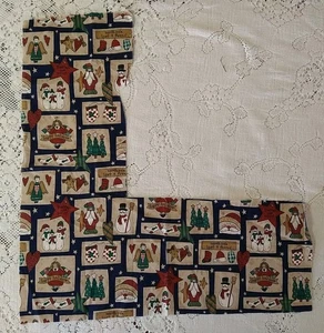 REMNANT Christmas Fabric Country Primitive Angels Snowmen Trees Stars Mittens - Picture 1 of 5