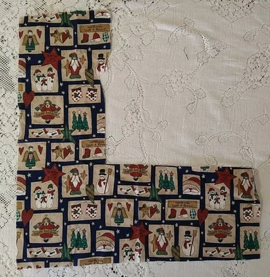 REMNANT Christmas Fabric Country Primitive Angels Snowmen Trees Stars Mittens - Image 1 of 4