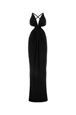 SAINT LAURENT Black Crepe Long Dress New & Authentic - Image 1 of 3