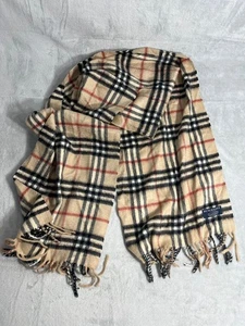 BURBERRY London Classic Nova Check Knit 100% Cashmere Neck Warmer Beige SCARF - Picture 1 of 5