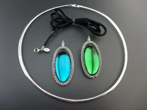 Nolan Miller WARDROBE BUILDER Enhancer/Pendants & Omega & Silk Cord Necklace 4pc - Picture 1 of 6