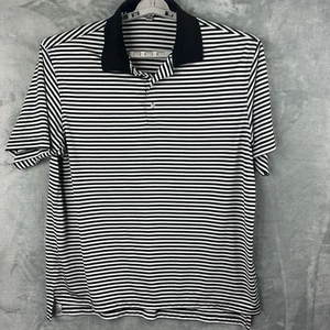 peter millar summer comfort polo mens xl White Black Striped - Picture 1 of 7