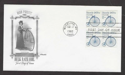 #1901 5.9c Bicycle 1870s - Artmaster FDC  Coil (2+2) - Image 1 of 2