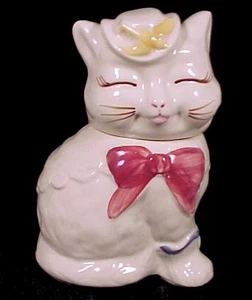 Shawnee Keramik Puss'n Boots Keksdose kurzer Schwanz Katze Kätzchen Kätzchen Vintage USA - Bild 1 von 6