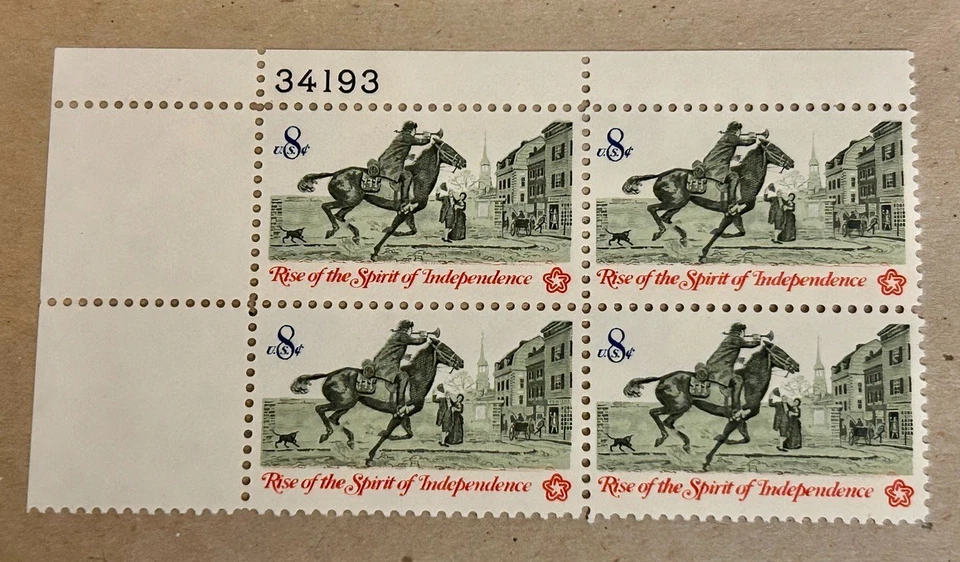 Scott #1478, Colonial Communications: Post Rider, 1973 US 8¢ MNH/OG, VF/XF - Image 1 of 2