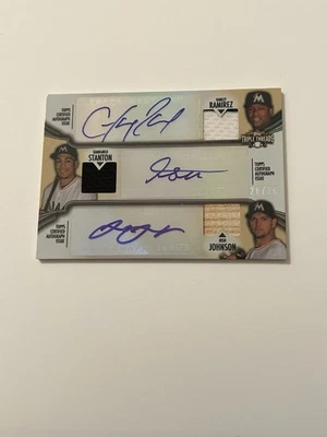 2012 Topps Triple Threads Combo Relic Autograph #TTARC-16 Giancarlo Stanton /36 - Image 1 of 2