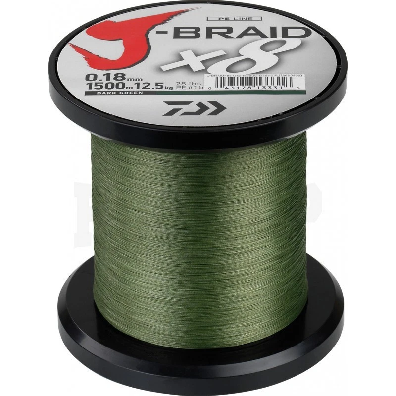 Daiwa J Braid X8 Tresse Vert - 1500M - Photo 1/1