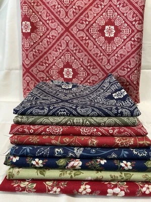 Bandana Benartex Florals Dover Hill - 4 jardas. Total inclui 8 gorduras 1/4’s + 2 jardas. - Imagem 1 de 4