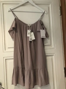 BNWT JOIE Silk pink Cold Shoulder Ruffle Dress XS Bought From OUTNET - Picture 1 of 11