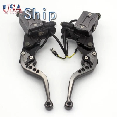 CNC Universal 22MM 7/8'' Hydraulic Brake Clutch Master Cylinder Reservoir Lever - Image 1 of 4