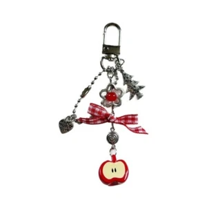 Charm Beaded Keychain with Heart Bowknot Festival Decoration for Ladies - Picture 1 of 8
