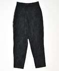 Vintage Womens Tapered Trousers W24 L23 Black Fl11