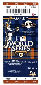 Pablo Sandoval Signed Autographed Auto Unplayed Game 7 2010 World Series Ticket - Picture 1 of 3