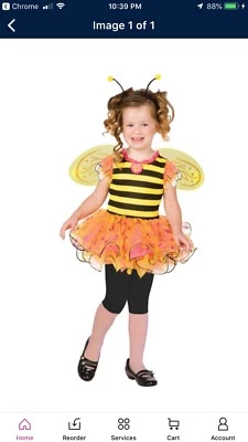 Niñas Pequeñas Talla 2T * Abejorro Brillante * Disfraz Nuevo con Etiquetas Tutú Abeja Miel Foto 1 de 2