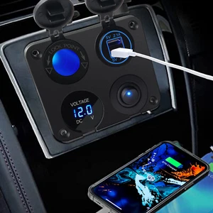 Auto KFZ Zigarettenanzünder Steckdose Ladegerät mit Dual USB Buchse Einbau 12V - Zdjęcie 1 z 14