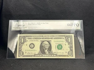 United States of America, $1, 1969, Federal Reserve Note, Star Note, LCG 66PPQ - Picture 1 of 3