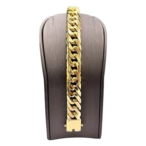 18ct 18k Yellow Gold Double Curb Mens Bracelet 117.40 Grams 22.5cm 13mm Wide New - Picture 1 of 9