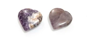 2 Stück Natürlicher Amethyst Liebe Herz Taschenstein Heilung Chakra Sorgenstein (1 Zoll) - Bild 1 von 5