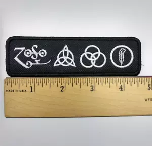 LED ZEPPELIN Patch Zoso Led Zeppelin IV Four Symbols Runes Embroidered Iron/sew - Picture 1 of 1
