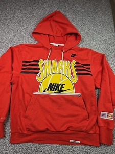 Vintage Nike Sharks Sweater Mens Medium Orange Dri Fit Sweatshirt Hoodie NBA - Picture 1 of 18
