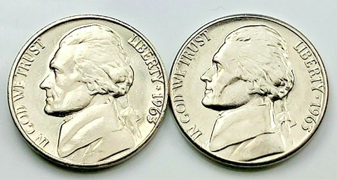 1963 P & D  Jefferson Nickel - BU Set Pulled From OBW Rolls Cover