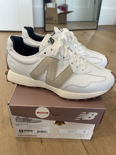 Scarpe sneakers donna New Balance 327 Golf PELLE bianco marrone 9 INDOSSATE UNA VOLTA!